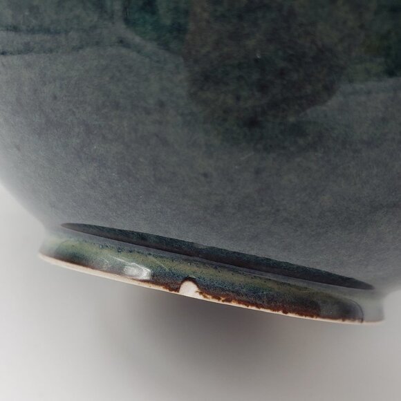 Blue Grey Scroll Decorative Art Pottery Bowl AS IS - Picture 9 of 9